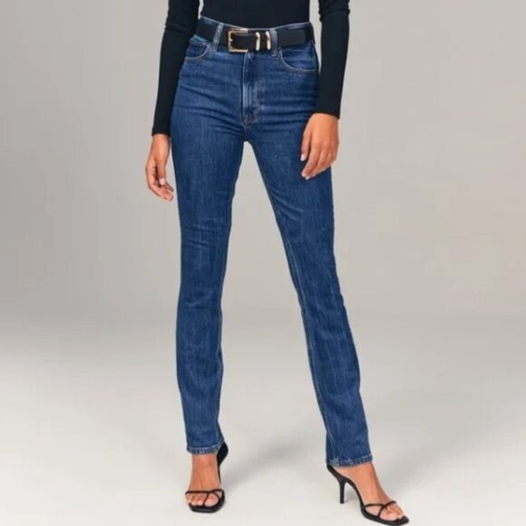 Abercrombie & Fitch Slim Straight Ultra High Rise Jean Size 27/4 - Picture 1 of 8